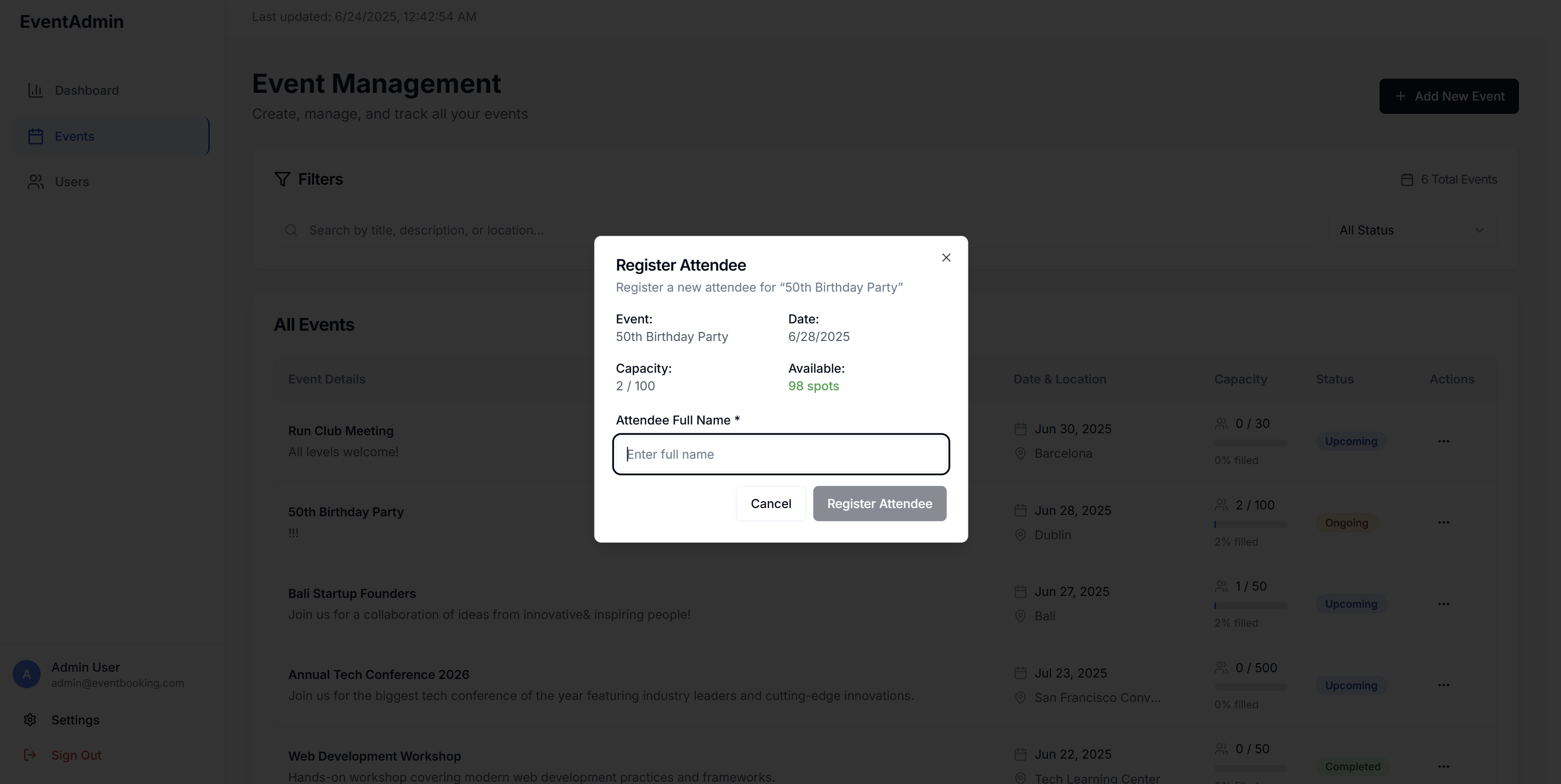 Event Admin Dashboard - Image 4